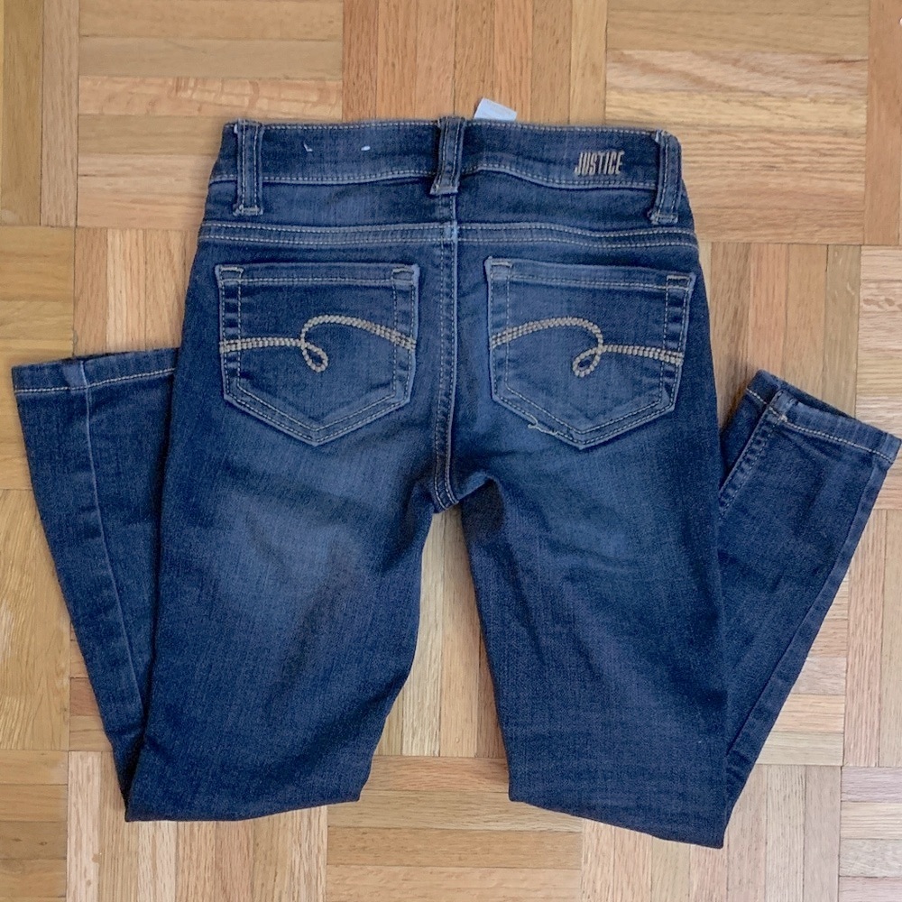 EUC Justice Skinny Jean Dark Wash - Girls Size 7
